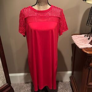 MICHAEL KORS WOMENS RED DRESS IN SZ XL…GENTLY WORN… NICE!!!
